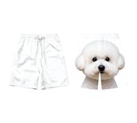 Générique Short Homme Casual Imprimé Chien Cute Short de Bain Loisir Imprimé Fun Couple Taille Élastique Cordon Poches pour Été Plage Vacances Léger Confortable Amusant Style Couple Funny Beachwear