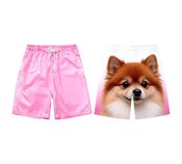 Générique Short Homme Casual Imprimé Chien Cute Short de Bain Loisir Imprimé Fun Couple Taille Élastique Cordon Poches pour Été Plage Vacances Léger Confortable Amusant Style Couple Funny Beachwear