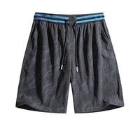 Générique Short Homme Décontracté Détendu Coupe Droit Cargo Taille Élastique pour Extérieur Marche Quotidien Confortable Léger Été(Grey, XXXXXL)