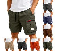 Générique Short Homme Ete Leger,Short Cargo Homme Bermuda De Travail Grande Taille Stretch Résistant Multi-Poches Pantalon Court pour Chantier Jardinage Randonnée Été Haute Taille Élastique Vert M