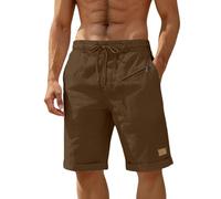 Générique Short Homme,Short DéContracté Et Polyvalent pour Un Confort Quotidien Et Une Respirabilité Optimale en éTé Coupe LéGèRe à Devant Plat avec Poches Pratiques