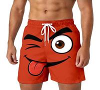Générique Short Homme - Short Homme Court Short d'été décontracté à imprimé de Visages de Dessins animés Amusants Confortable Taille élastique Respirant Pantalon d'extérieur