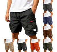 Générique Short Homme Travail,Short Cargo Homme Bermuda De Travail Grande Taille Stretch Résistant Multi-Poches Pantalon Court pour Chantier Jardinage Randonnée Été Haute Taille Élastique Noir 3XL