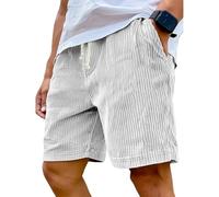 Générique Short Homme Velours Côtelé Bermuda avec Poches Été Plage Cargo Shorts et Bermudas Taille Elastique Short Couleur Unie Baggy Pantacourt Décontracté