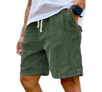 Générique Short Homme Velours Côtelé Bermuda avec Poches Été Plage Cargo Shorts et Bermudas Taille Elastique Short Couleur Unie Baggy Pantacourt Décontracté