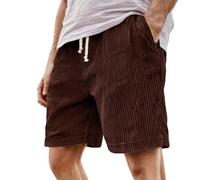 Générique Short Homme Velours Côtelé Bermuda Poches Été Plage Cargo Jogging Taille Élastique Couleur Unie Baggy Pantacourt Décontracté Ceinture Cordon Multi-Poches Style,Rouge,XXL