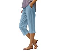 Générique Short imprimé élégant pour Femme Pantalon Ample à Quatre Quartiers (Light Blue, L)