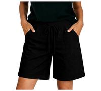Générique Short Mi Cuisse Femme Taille Haute Élastique, Coupe Droite sans Serrage, Tissu Frais et Léger, Parfait pour Activités Extérieures, et Tenues Décontractées Toutes Saisons