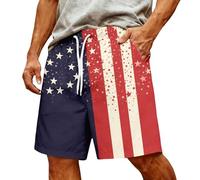 Générique Short Running Homme - Pantalon Jogging Homme, Impression Drapeau Américain Peinture, Tissu Stretch, Coupe Large et Ample, pour Randonnée Outdoor et Usage Décontracté Casual