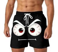 Générique Short Sport Homme - Short Homme Coton Short d'été décontracté à imprimé de Visages de Dessins animés Amusants Confortable Taille élastique Respirant Pantalon d'extérieur
