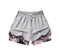 Générique Short Sportif d'Été Taille Élastique pour Femmes, Cordon de Serrage Ajustable et Poches Utilitaires, Idéal pour Plein Air, Course à Pied et Activités Sportives