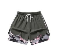 Générique Short Sportif d'Été Taille Élastique pour Femmes, Cordon de Serrage Ajustable et Poches Utilitaires, Idéal pour Plein Air, Course à Pied et Activités Sportives