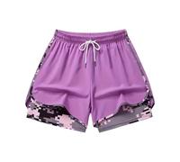 Générique Short Sportif d'Été Taille Élastique pour Femmes, Cordon de Serrage Ajustable et Poches Utilitaires, Idéal pour Plein Air, Course à Pied et Activités Sportives