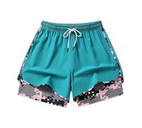Générique Short Sportif d'Été Taille Élastique pour Femmes, Cordon de Serrage Ajustable et Poches Utilitaires, Idéal pour Plein Air, Course à Pied et Activités Sportives