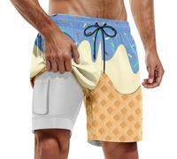 Générique Short Surf Homme Long Bain Taille Gris Fluo Bains Intégré a Natation Integré Imprimé Vieux Microfibre Vente Destockage 66 Entraînement Livraison Delavé Shot