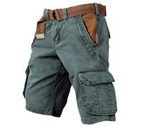 Générique Short Travail Homme De Chantier Long Randonnée Jogging Bermuda Cargo Pantalon avec Élastique À La Taille Pantacourt Ete Ceinture Elastique Shorts Court Et Bermudas Baggy 3/4 Grande