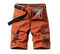 Générique Short Travail Homme,Hommes en Plein Air DéContracté Taille éLastique Coupe DéContractéE Coton LéGer SéChage Rapide PêChe RandonnéE Travail Shorts Cargo Shorts