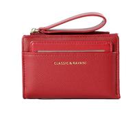 Générique Short Zipper Wallet, Lightweight Credit Card Wallet with Lanyard, 4.92x3.54x0.98 inches Stylish Compact Multi Functional Coin Purse, Large Capacity for Important Notes and Cash