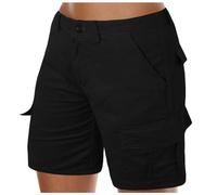 Générique Shorts Cargo Femme Été Léger Taille Elastique Pantalons Court Taille Haute Fermeture éclair pour Randonnée Golf Loisir Safari avec Multi-Poches