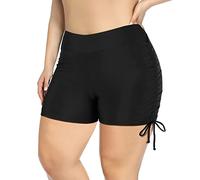 Générique Shorts De Bain Femme Maillot Short Grande Taille Shorty Breathable Menstruel Culotte Haute Bas Résistant Au Chlore Regle Menstruelle Ado Push-Up Le Noir-B M
