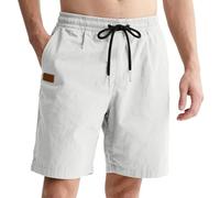 Générique Shorts DE Travail Short DéContracté Homme Coupe Droite ÉLéGant pour Toutes Saisons Confortable Et Polyvalent Quotidien Shorts DE VéLo à Coupe LâChe Hommes (White, S)