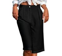 Générique Shorts De Vélo Femme Short Décontracté D'été pour Femme en Coton Léger Pantalon Mi Long Confortable Et Respirant pour Loisirs Denim Shorts De Gym D'été (Black, M)