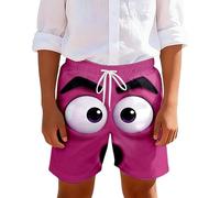 Générique Shorts décontractés pour garçon ornés de Visages Humoristiques Coupe Confortable à Ceinture élastique idéal pour Jeux et activités extérieures (3-4 Years)
