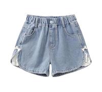 Générique Shorts en Jean pour Filles, Coupe Ample et décontractée, avec Volants, pour l'été, pour Les Tout-Petits et Les Grandes Enfants. (Blue, 6-7 Years)