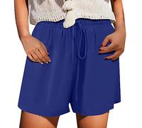 Générique Shorts et Bermudas Femme, Short Femme Grande Taille, Short Décontracté Taille Élastique avec Poches Été Ample Uni Design Grande Taille Disponible