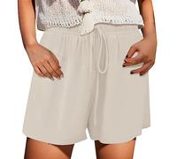 Générique Shorts et Bermudas Femme, Short Femme Grande Taille, Short Décontracté Taille Élastique avec Poches Été Ample Uni Design Grande Taille Disponible