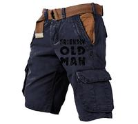 Générique Shorts Et Bermudas Homme Short De Travail Bermuda Grande Taille Pantalon Cargo Baggy Treillis Militaire Camouflage avec Élastique À La Tactique Long Vêtements Pantacourt Été,Marine-c,XL
