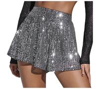 Générique Shorts et Pantalons Scintillants à Paillettes pour Femmes 2 Grey M