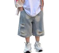 Générique Shorts Garçon Jean Cargo Baggy Children Lastique sport solide printemps té short Taille Vêtements Enfant Junior Pantalons