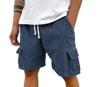 Générique Shorts Homme Été Short décontracté pour Homme, Coupe Ample, Confortable, Respirant, idéal pour l'extérieur, avec t-Shirts (Navy, XL)