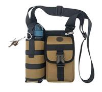 Générique Shoulder Bags with Water Bottle Holder,Men's Crossbody Purse for Workout Going Out,Small Multi Compartment Backpacks (Khaki)