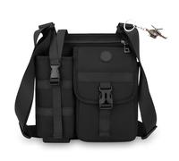 Générique Shoulder Bags with Water Bottle Holder,Men's Crossbody Purse for Workout Going Out,Small Multi Compartment Backpacks (Black)