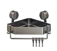 Générique Shower Organizer - Rustproof No Drilling Strong Suction | Bathroom Storage Rack with Hooks, Wall Mounted Shelf with Soap Holder, Shampoo Organizer for Home Kitchen Apartment and Dorm