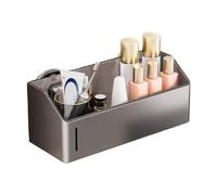 Générique Shower Shelves Suction, No-Drill Wall Basket, Carbon Steel Storage Box, Hollow Out Design, Vacuum Adhesive Organizer, Ideal for Holding Shampoo, Body Wash, Bathroom Necessary