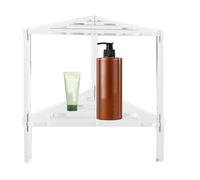 Générique Shower Stool for Indoor - Acrylic 11.81x12.2in | Non-Slip Corner Caddies Bench for Shaving Legs | Stable Heavy Duty Bathing Chair Storage Shelf for Bathroom Living Room Bedroom Organizer
