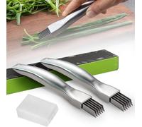 Générique Shred Silk The Knife, 2026 New Upgrade Couteaux à Oignons Verts Hachés en Acier Inoxydable, Hachoir à Légumes Multifonction, Coupe-Légumes en Acier Inoxydable