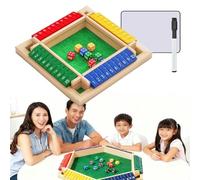 Générique Shut The Box,Jeu Shut The Box 4/6 Joueurs, avec Tableau De Score Et Stylo,Jeu De DéS en Bois,MathéMatique Amusant pour Adultes Et Enfants (4 Joueurs)