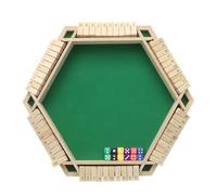 Générique Shut The Box-Wooden Dice Board Game, Shut The Box Game 2-4 Player, Four-Sided Flip Card Games Toys, with 8 Dices for Classroom, Home, Party Or Pub (Six Sides,Green)