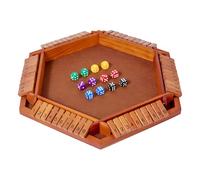 Générique Shut The Box-Wooden Dice Board Game, Shut The Box Game 2-4 Player, Four-Sided Flip Card Games Toys, with 8 Dices for Classroom, Home, Party Or Pub (G)
