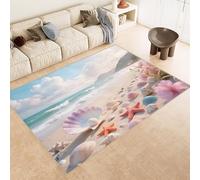 Générique Sicily Tapis Vintage abris de Plage, Adulte Poils Ras Maritime Lavable, à Poils Courts, antidérapant, Doux, pour Chambre à Coucher, Chambre d'enfant, Bureau 100x140cm