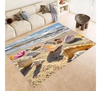 Générique Sicily Tapis Vintage Plage Maritime, Adulte Poils Ras avec l'océan Lavable, à Poils Courts, antidérapant, Doux, pour Chambre à Coucher, Chambre d'enfant, Bureau 100x140cm