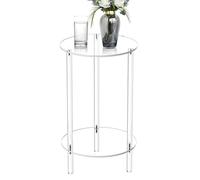 Générique Side, Clear Small Round End Modern Transparent Design, Furniture, Accent, for Living Room Bedroom Sofa Bedside Apartment Dorm