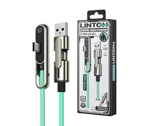 Générique Sideways Phone Charger - 47.24 Inch Usb a to Type C Cable | Zinc Alloy Silicone Charger - Foldable 2 in 1 Charging Cable with Stand 240w Fast Charge for Smartphone Tablet Travel