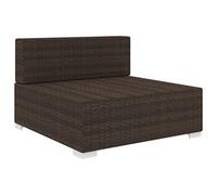 Générique Siège Central sectionnel 1 pc et Coussins Résine tressée Marron,Meubles, Mobilier de Jardin, Sièges de Jardin, Éléments pour canapés modulables de Jardin, Brun (Poids 8.3KG)