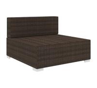 Générique Siège Central Sectionnel Résine Tressée Marron 1 Pièce | Cadre Acier Enduit Poudre, Coussin Amovible Épais, Usage Extérieur, Modulaire