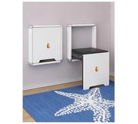 Générique Siège Mural Pliant pour Changer de Chaussures, Banc Rabattable 40 cm de Large avec Profondeur Pliée 7 cm, Coussin PU, Fixation par Perçage pour Entrée, Couloir et Dressing(C)
